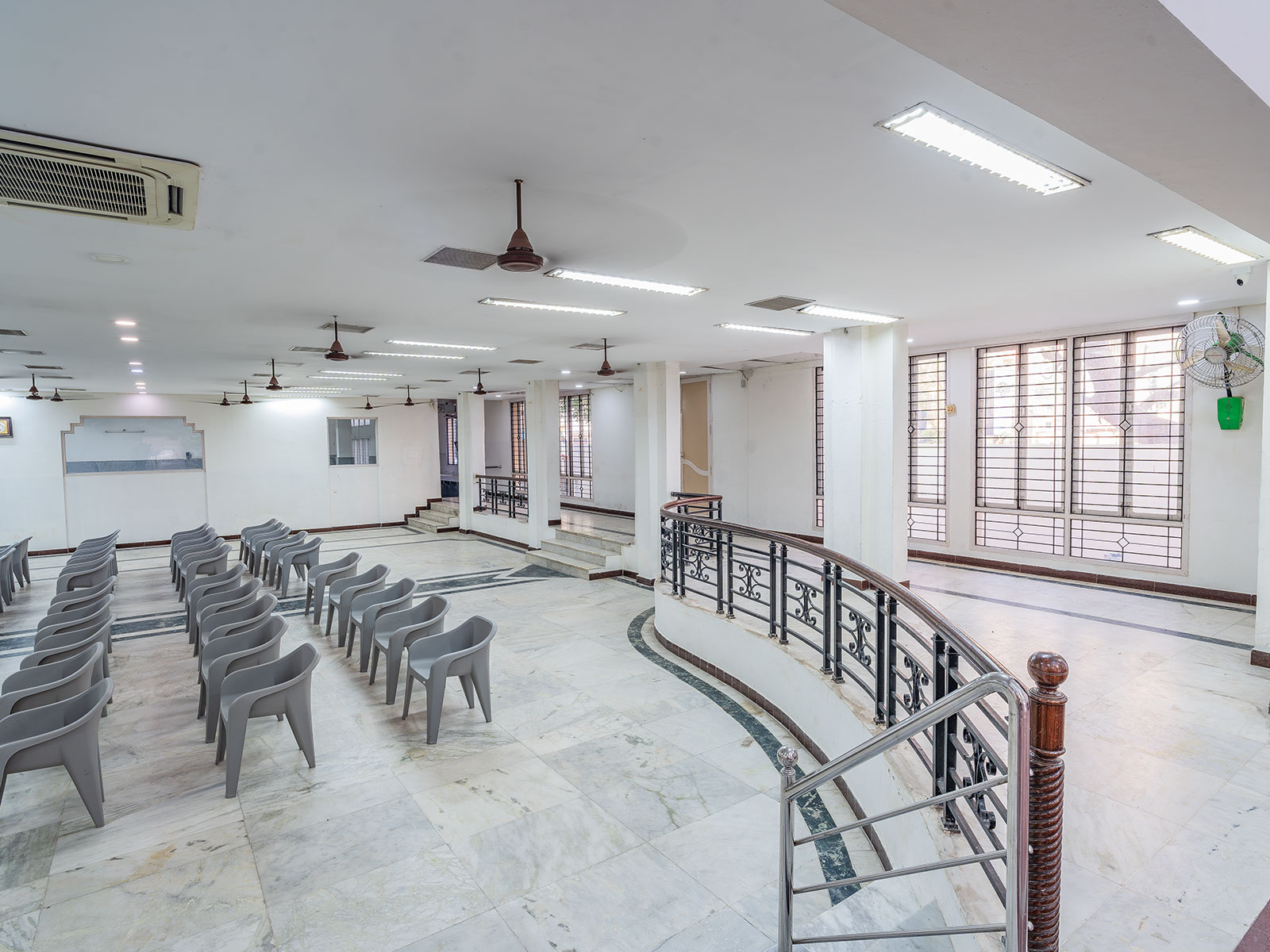 Clean modern Interior with marble tiles